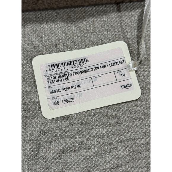 Fendi Shearling Peekaboo Shoulder Bag – Brown Shearling, Gold Hardware, BNWT - Picture 9 of 12